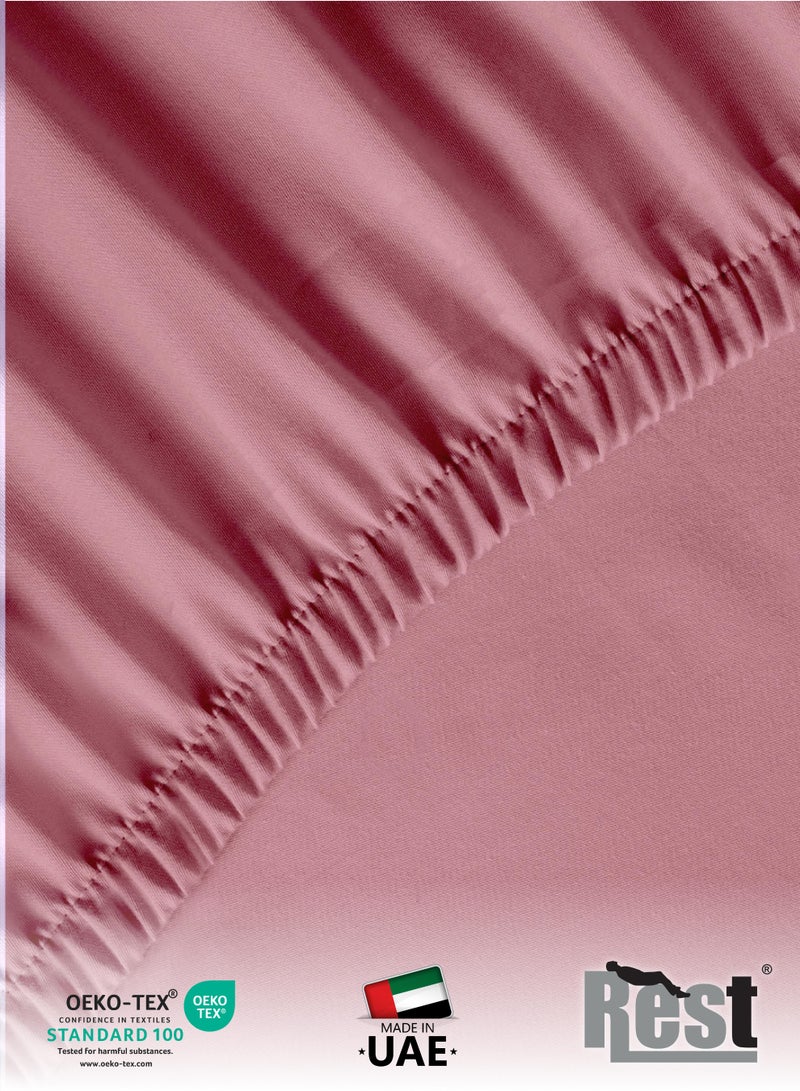 Rest مجموعة ملاءات سرير مريحة من REST 3 قطع بلون موف 180x200+30 سم تشمل 1 ملاءة سرير عميقة و 2 غطاء وسادة، قابلة للتنفس وقابلة للغسل في الغسالة - Image 4